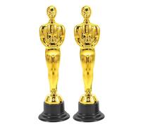 Hoement 2pcs Trophées de Prix Sportif en Plastique Or pour Garçon et Filles, Mini Trophées Portables pour Compétitions Sportives et Événements D'équipe Réutilisable