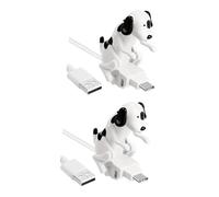 Hoement 2pièces Câble USB Type-c Original Forme De Chien De Chargement Rapide Et De Données pour Smartphones Et Appareils Type- Et Pratique
