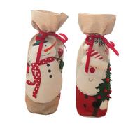 Hoement 2pièces Housse De Bouteille De Vin avec Motif De Bonhomme Vieillard Décoration De Noël pour Table Et Fête