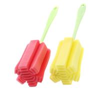 Hoement 2pièces Lot de Brosse Éponge pour Biberons et Tasses Goupillon de Nettoyage à Manche Long pour Bouteilles Couleur Aléatoire
