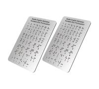 Hoement 2pièces Tableau Braille avec Points Surélevés Alphabet Chiffres Ponctuation Aide Tactile pour Débutants Aveugles Support Éducatif Portable pour Maison et École