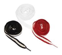 Hoement 3 Paires Lacets Plats Tressés Blé 1,6m en Polyester Coton | Espadrilles et Trail Running, Réutilisables, Résistants, Style Chic, pour Femmes et Adolescentes