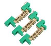 Hoement 3 pièces Bloc de Bornes Cuivre Compact pour Distribution Électrique Barres de Terre Vertes Connecteur de Terminal Robuste pour Rail Din et Mise Terre