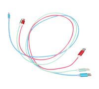 Hoement 3 pièces Câble de Charge Type C à Lumière Animée Lot de Coloris Pastèque Rouge Vert Résistant pour Charge Rapide