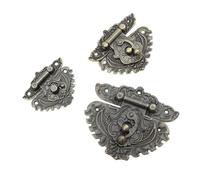 Hoement 3 pièces Lot de Fermoirs Vintage pour Boîte Bois Serrure Moraillon Alliage de Zinc Loquet Compact et Résistant pour Coffres Boîtes à Bijoux et Valises Design Rétro