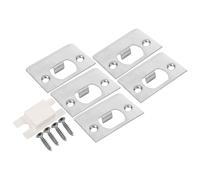 Hoement 4 ensembles Kit de Plaques de Verrouillage Acier Inoxydable pour Porte Renfort de Gâche Serrure Installation Facile avec Vis Compatible Portes Intérieures et Extérieures Sécurisée