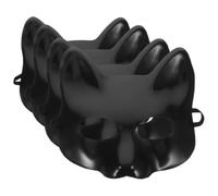 Hoement 4 Pièces Masque de Tête de Chat en Papier Noir, Léger | Masque D'animal à Peindre, pour Mascarade et Cosplay, Forme Adaptée à Plusieurs Visages, Portable