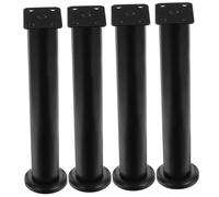 Hoement 4 Pièces Pied de Meuble Réglable Noir Support Robuste pour Table Lit Canapé et Meubles Hauteur Ajustable et Installation Facile