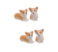 Hoement 4pièces Décoration De Bureau Résine Modèle De Corgi Adornment pour Animaux Résine Décor De Bureau Amusant Et Original