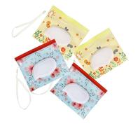 Hoement 4pièces Poche De Voyage Réutilisable Avec Distributeur De Lingettes Humides Créatif Avec Fenêtre Pratique Pour Cosmétiques