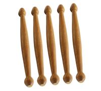 Hoement 5 pièces Bâton de Massage Bois Naturel Outil Multi-fonction pour Mains et Dos Sticks Légers et Ergonomiques pour Réflexologie et Shiatsu
