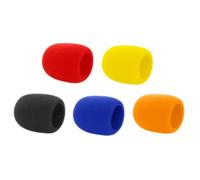Hoement 5 Pièces Bonnettes Micro Mousse Colorées Protections Anti-vent pour Microphone de Scène Housses Sponges Légères et Pratiques Améliorant la Qualité Sonore