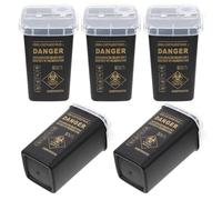 Hoement 5 pièces Conteneur à Aiguilles pour Déchets de Tatouage Rouge Bac Portable Sécurisé pour Collecte et Élimination des Aiguilles Usagées Salon de Tatouage et Beauté Usage