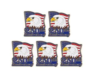 Hoement 5 Pièces Épingle Commémorative Portable en Alliage de Zinc pour Célébration Patriotique, Légère et Élégante, Décoration Anniversaire 250e Fête Nationale Américaine