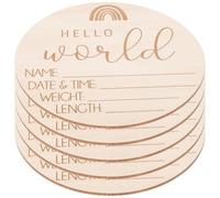 Hoement 5 pièces Panneaux Bois pour Annonce Naissance Garçon Fille Signe Naissance Hôpital Décoration Chambre Garçon Fille Cartes Photo Commémoratives Design Simple et Pratique