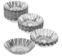 Hoement 50 Pièces Moules à Tartelettes Multifonctions en Acier Inoxydable, pour Pâtisseries Maison et Centres Commerciaux