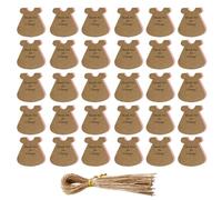 Hoement 50 Sets D'étiquettes en Papier Kraft Rose Trous Pré-percés, Solides, pour Organiser et Décorer Shower et Fêtes D'anniversaire