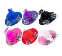 Hoement 6 Chapeaux pour Poules en Dentelle Réglables, Accessoires pour Oiseaux Sûrs et Confortables, pour Noël et Anniversaires