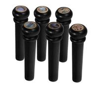 Hoement 6 Pièces Ebony Acoustic Guitar Bridge Pins With Rings And Abalone Inlays Replacement Parts For Electric Guitar Tuning Stability And Easy Installation