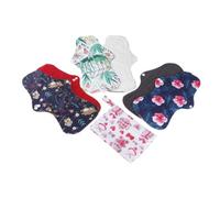 Hoement 6 Pièces Serviettes Hygiéniques Réutilisables en Fibre Naturelle avec Bordures Super Absorbantes et Imperméables Protège-slips Lavables pour Règles Post-partum et