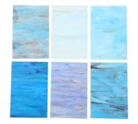 Hoement 6pcs Feuilles de Verre en Mica Bleu pour Vitrail D'église, Décoration Murale Artisanale, Style Transparent, pour Mariage et Projets Créatifs Plusieurs styles