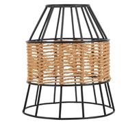 Hoement Abat-jour Corde Tressée Vintage Fer Abat-jour de Lampe de Remplacement Fil de Fer Couvre-lampe Suspendue Décoratif pour Salon Protection Ampoule et Cage Décorative