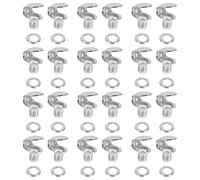 Hoement Accessoires pour Lacets en Laiton Lot de 20 Crochets Rivets Adaptés aux Chaussures de Randonnée et Portefeuilles Design Simple et Confortable Argenté