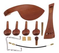 Hoement Accessoires pour Violon 4/4 en Bois de Jujubier, 1 Mentonnière Perforée, 4 Chevilles D'accordage Perforées, 1 Cordier, 1 Corde D'équilibre, Vis de Mentonnière, 3 Morceaux de Liège