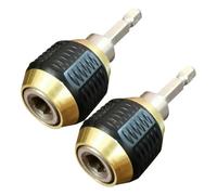 Hoement Adaptateur à Changement Rapide 60Mm Hexagonal 1/4 Pouce Auto-Bloquant, Lot de 2 set de Pièces, Accessoire pour Perceuse à Douille, Compatible Clé à Chocs, Outil Polyvalent pour