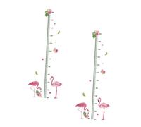 Hoement Autocollants Muraux Mesure Hauteur Garçon Et Filles, Stickers Flamant Rose Pvc Imperméable, Décoration Chambre Garçon Et Filles, Motifs Animaux Dessin Animé, Lot De 2 Pièces