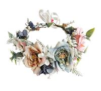 Hoement Bandeau de Fleurs Vintage Chic en Tissu, Couronne de Fleurs Ajustable et Confortable, Accessoires pour Cheveux de Mariée Élégants pour Filles et Dames