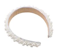 Hoement Bandeau de Mariage Perles Artificielles Blanc, Accessoire de Cheveux Fait Main Élégant pour Mariées, pour Fêtes et Événements Importants