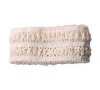 Hoement Bandeau Large en Dentelle de Coton Beige Soi-même, Accessoire Élastique pour Décorer Cheveux, pour Projets de Festival et Robes de Filles