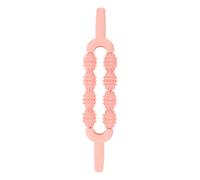 Hoement Bâton de Massage à Rouleaux Picots pour Mollets et Jambes - Rouleau Manuel Rose Cerisier 8 Roues - Outil Portable de Récupération Musculaire et Relaxation Sportive pour Yoga