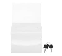 Hoement Boîte à Dons et Grosse Capacité Acrylique Blanche avec Serrure Sécurisée avec Fente pour Cartes et Suggestions pour Expositions et Activités Électorales