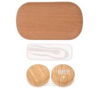 Hoement Boîte à Lentilles de Contact Cosmétique Portable Cuir Rétro Étanche Capacité Importante Étui de Voyage pour Lentilles avec Joint Anti-Fuite Compagnon Pratique pour Usage Quotidien