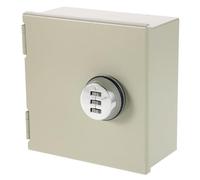 Hoement Boîte de Prise Électrique en Acier Inoxydable Serrure à Combinaison Rotative Protection Étanche pour Prise Intérieure et Extérieure Coffret Sécurisée Beige
