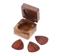 Hoement Boîte de Rangement Médiators Guitare Bois Naturel Ergonomique et Cadeau Guitariste avec Médiators Polyvalents pour Guitare Folk Électrique