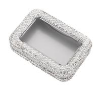 Hoement Boîte de Rangement pour Médiators Tôle Émaillée Strassée Étui Portable et Protecteur avec Fenêtre pour Guitare Électrique Acoustique et Basse