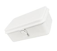 Hoement Boîte de Rangement Verrouillable Vintage en Métal Blanc Petite Boîte à Outils Multifonction pour Bureau Carnet et Stickers et Robuste Fermoir Sécurisé