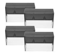Hoement Boîtiers de Cassettes Audio Vierges, Lot de 4 Boîtes Vides en Plastique Léger, Double Face pour Stockage Audio, Adapté aux Petites Collections et Enregistrements Vocaux