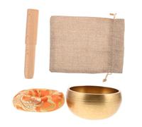 Hoement Bol Chantant Tibétain Cuivre Authentique Martelé Main avec Bois pour Yoga et des Chakras Portable et Om Relaxant