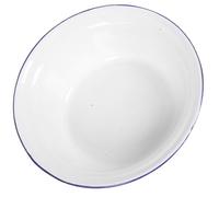 Hoement Bol Émaillé Incassable Saladier Rond Rétro Multifonction pour Cuisine Lavage Mélange et Service Fruits Légumes Bol Profond Blanc Épais avec Couvercle pour Conservation Fraîcheur