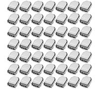 Hoement Boucles de Lacets en Métal Inoxydable Argenté 100 Pièces, Connecteurs sans Nœud Pratiques, Clips de Sécurité pour Chaussures de Loisirs, Accessoires Faciles à Utiliser