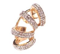 Hoement Boucles D'oreilles Clip Circulaire C Forme Doré, Bijoux sans Trou Unisexes, Pince D'oreille Élégante pour Femmes et Hommes, Soirée, Mariage, Taille Unique