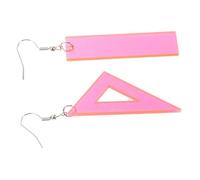 Hoement Boucles Oreilles Règle Triangulaire Créatives Rouges pour Femmes Design Original Bijoux Légers Inoxydables Cadeau pour Maîtres et Occasions Spéciales