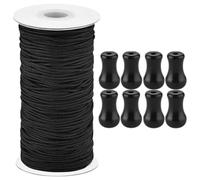 Hoement Boutons de Cordon pour Stores Enrouleurs, 10m, Noir, Décoratif | Polyester et Pom, Restauration et Adaptabilité, pour Stores Intérieurs, Usage Décoration