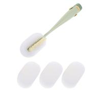 Hoement Brosse à Bouteille Multifonction à Long Manche, Éponge Résistante, Lot de 1 set de 3 Recharges, Couleur Vert Foncé, Nettoyage en Profondeur pour Tasses, Biberons et Bouteilles,