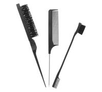 Hoement Brosse à sourcils double embout et peigne queue pointue en plastique 1Set pour coiffure maison et maquillage