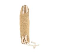 Hoement Brosse de Bain Exfoliante en Luffa Naturel avec Sangle Longue en Coton Beige Éponge Dorsale Nettoyage Profond du Dos Corps Accessoire de Soin Corporel Quotidien